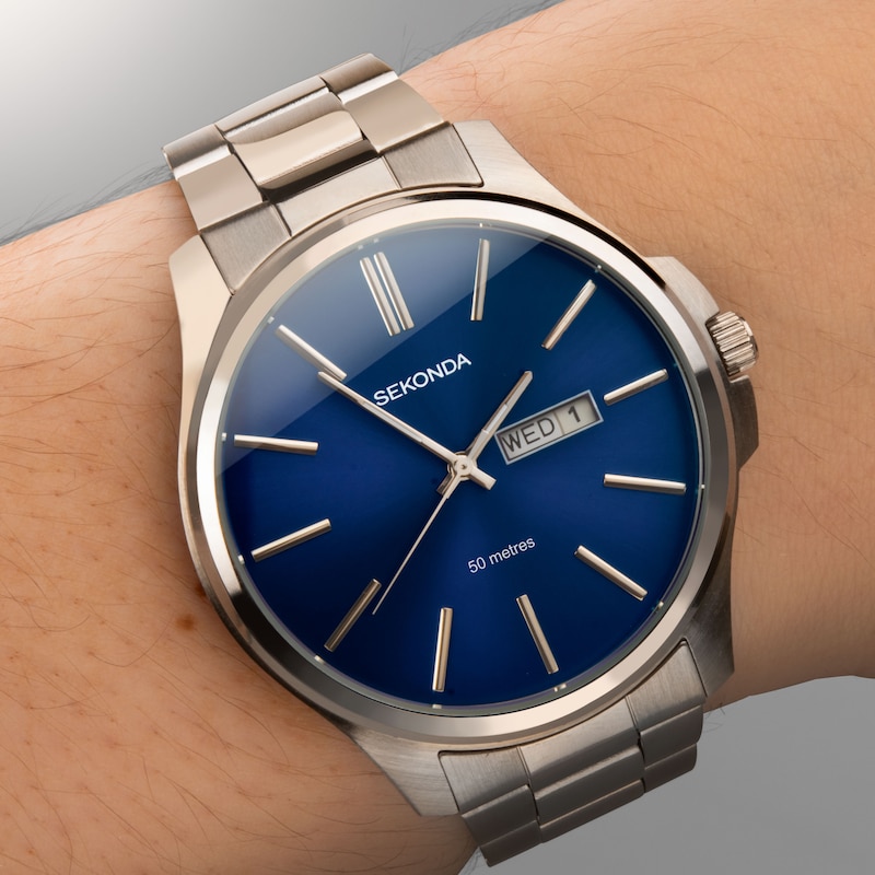 Sekonda Jones Men's Blue Dial Stainless Steel Bracelet Watch