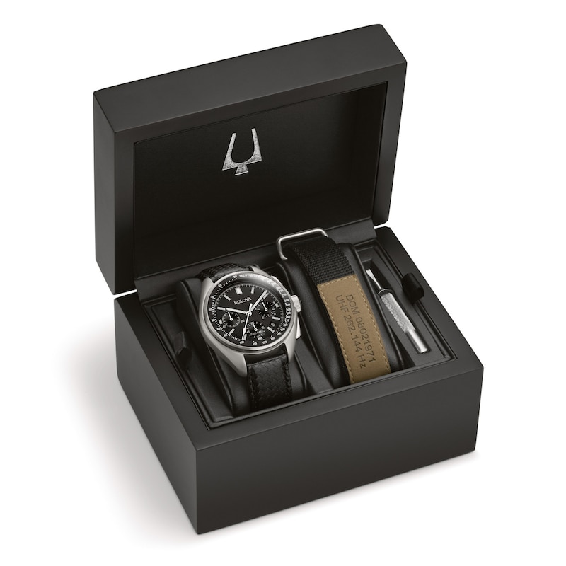 Main Image 5 of Bulova Archive Lunar Pilot Men's Leather Strap Watch