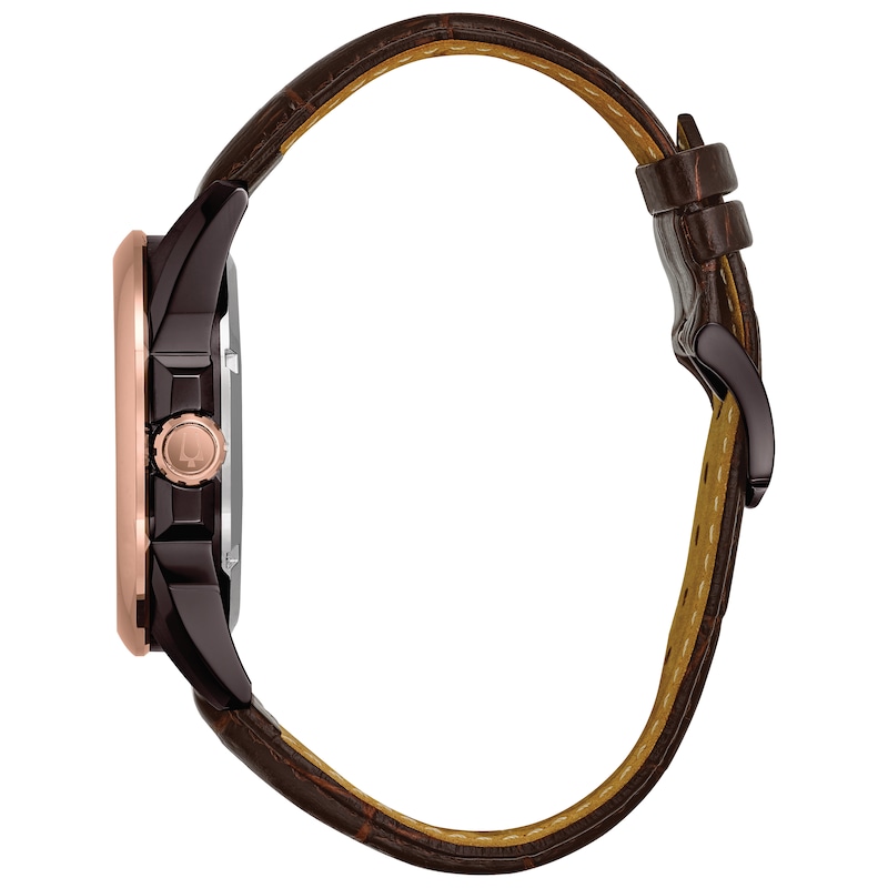 Bulova Men's Classic Automatic Brown Leather Strap Watch