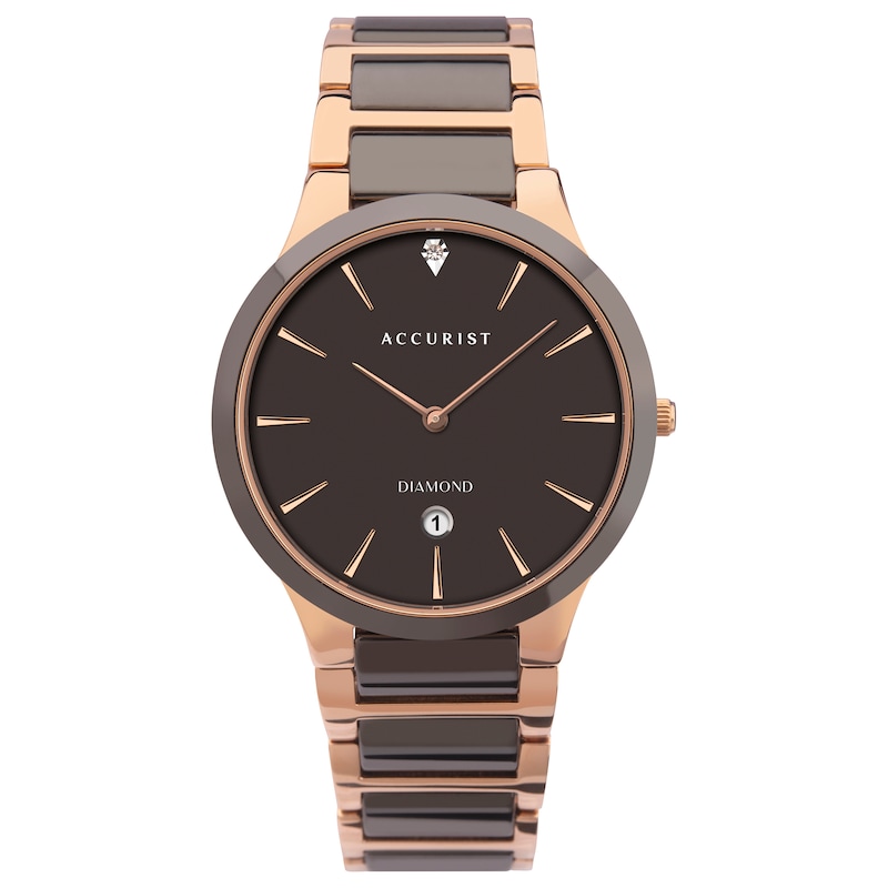 Accurist Diamond Men's Two-Tone Ceramic Bracelet Watch