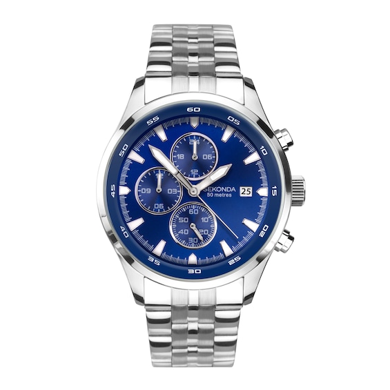 Sekonda Men's Dual Time Stainless Steel Bracelet Watch
