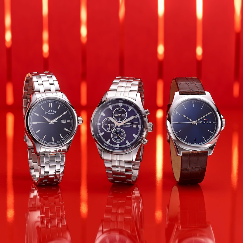 Sekonda Men's Dual-Time Blue Dial Stainless Steel Bracelet Watch
