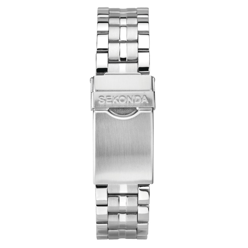 Sekonda Men's Dual-Time Silver Dial Stainless Steel Bracelet Watch