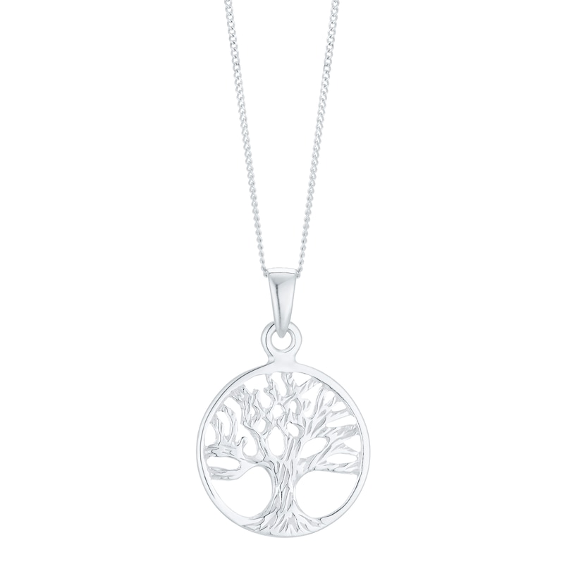 Sterling Silver Tree Design Pendant Necklace