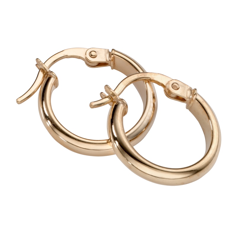 9ct Yellow Gold 12mm Hoop Earrings