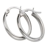 Thumbnail Image 0 of 9ct White Gold Oval 16X11mm Hoop Earrings