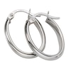 Thumbnail Image 1 of 9ct White Gold Oval 16X11mm Hoop Earrings