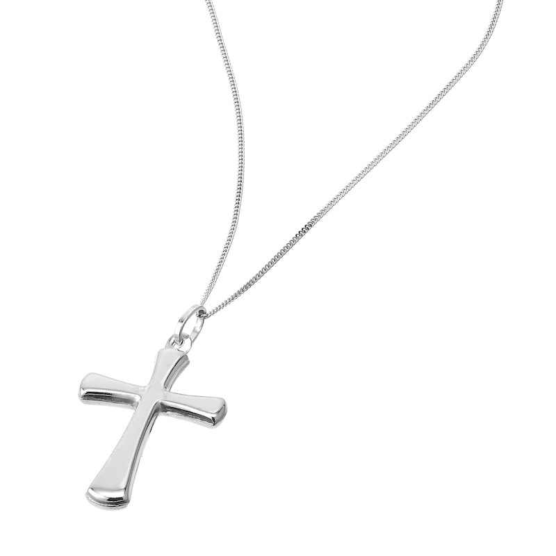 Main Image 1 of 9ct White Gold Cross Pendant