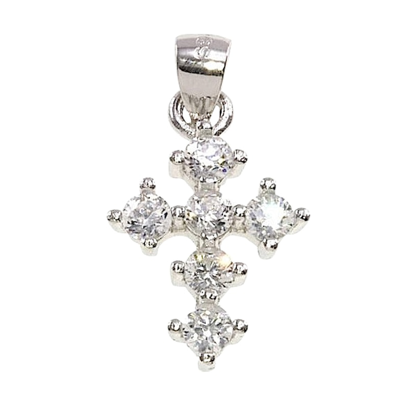 Cailin Silver Rhodium Plated Cross Pendant 15 inches