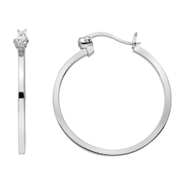 Hot Diamonds Sterling Silver Diamond 25mm Hoop Earrings