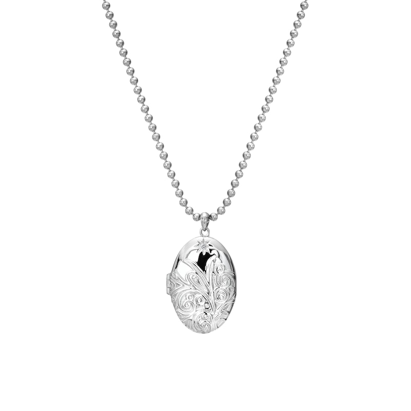 Main Image 1 of Hot Diamonds Memories Engraved Oval Locket