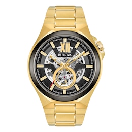 Bulova Maquina Automatic Men's Gold Tone Bracelet Watch