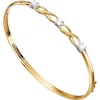 Thumbnail Image 0 of 9ct Yellow Gold Cubic Zirconia Kiss Bangle