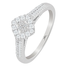 Princessa 9ct White Gold 2/5ct Diamond Ring