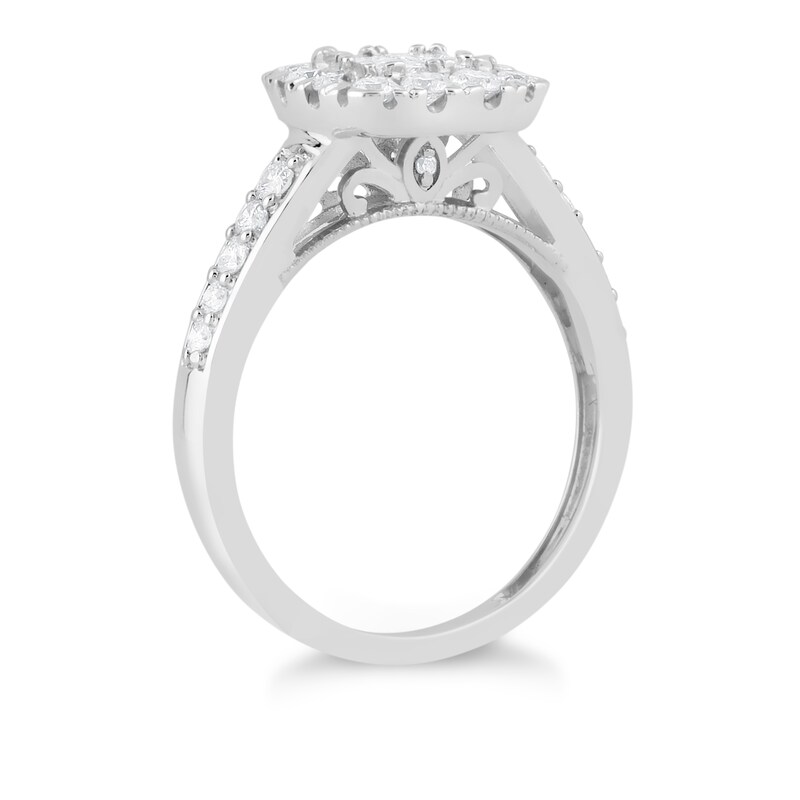 Princessa 9ct White Gold 1ct Diamond Ring
