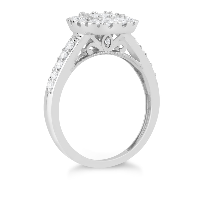 Main Image 2 of Princessa 9ct White Gold 1ct Diamond Ring