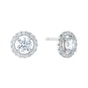 Thumbnail Image 1 of Sterling Silver Cubic Zirconia Halo Stud Earrings