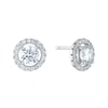 Thumbnail Image 0 of Silver Cubic Zirconia Halo Stud Earrings