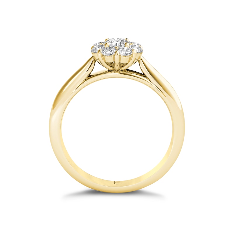 Main Image 2 of The Diamond Story 18ct Yellow Gold Flower Cluster 0.50ct Total Diamond Ring