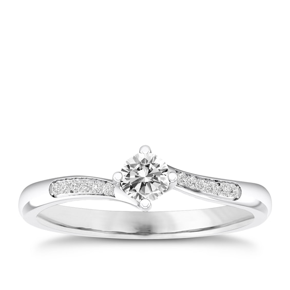 Engagement Ring The Diamond Story 18ct White Gold 0.20ct Diamond Ring