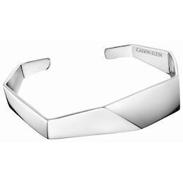 Calvin Klein Origami Silver Tone Bangle