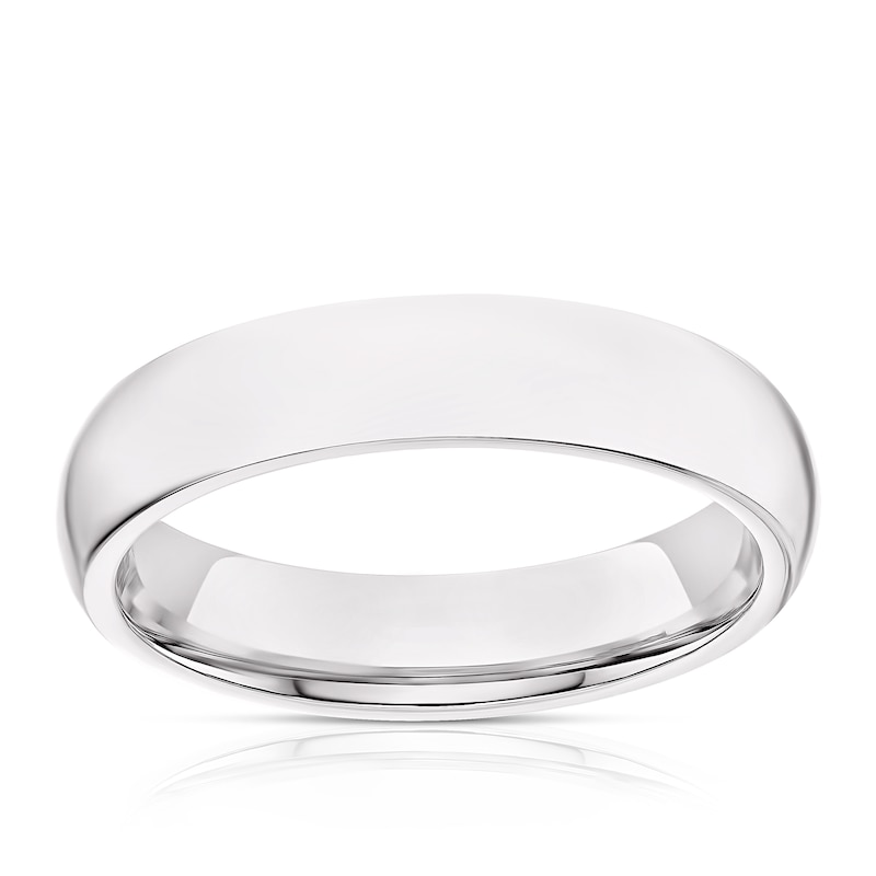 Main Image 1 of 9ct White Gold 4mm Super Heavy Court Ring