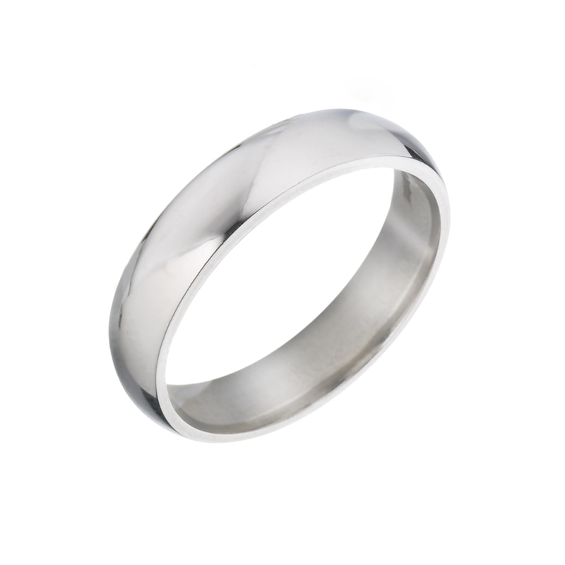Main Image 1 of 9ct White Gold 5mm Super Heavy Court Ring