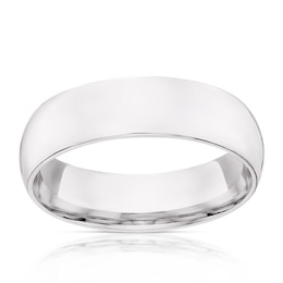 9ct White Gold 6mm Super Heavy Court Ring