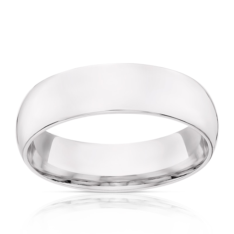 Main Image 1 of 9ct White Gold 6mm Super Heavy Court Ring