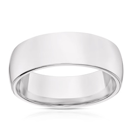9ct White Gold 7mm Super Heavy Court Ring