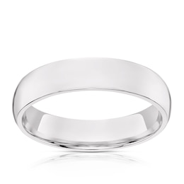 18ct White Gold 5mm Super Heavy Court Ring