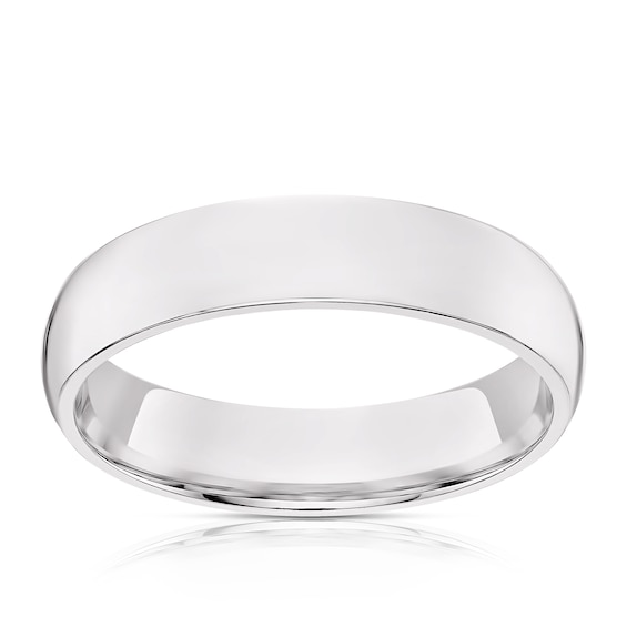 18ct White Gold 5mm Super Heavy Court Ring