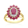 Thumbnail Image 1 of 9ct Yellow Gold Ruby & Diamond Double Halo Ring