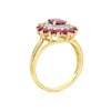 Thumbnail Image 3 of 9ct Yellow Gold Ruby & Diamond Double Halo Ring