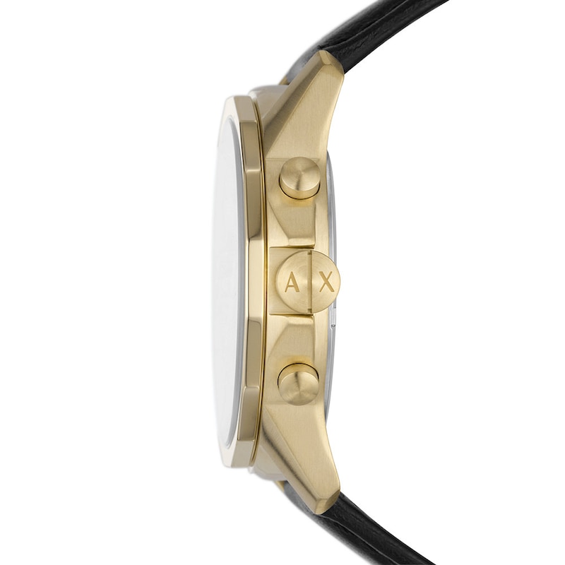 Armani Exchange Black Leather Strap Watch Gift Set