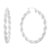 Thumbnail Image 1 of Sterling Silver Glitter Twist 33mm Hoop Earrings