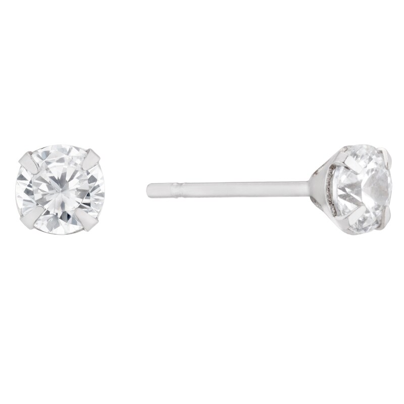 Main Image 1 of 9ct White Gold Cubic Zirconia Stud Earrings