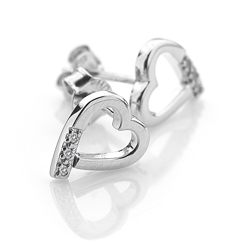 Main Image 3 of Hot Diamonds Sterling Silver Heart Earrings