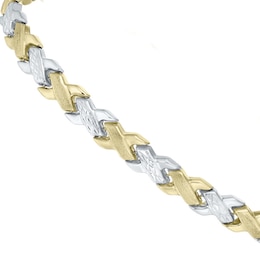9ct Two-Tone Gold Matt & Polished Bracelet