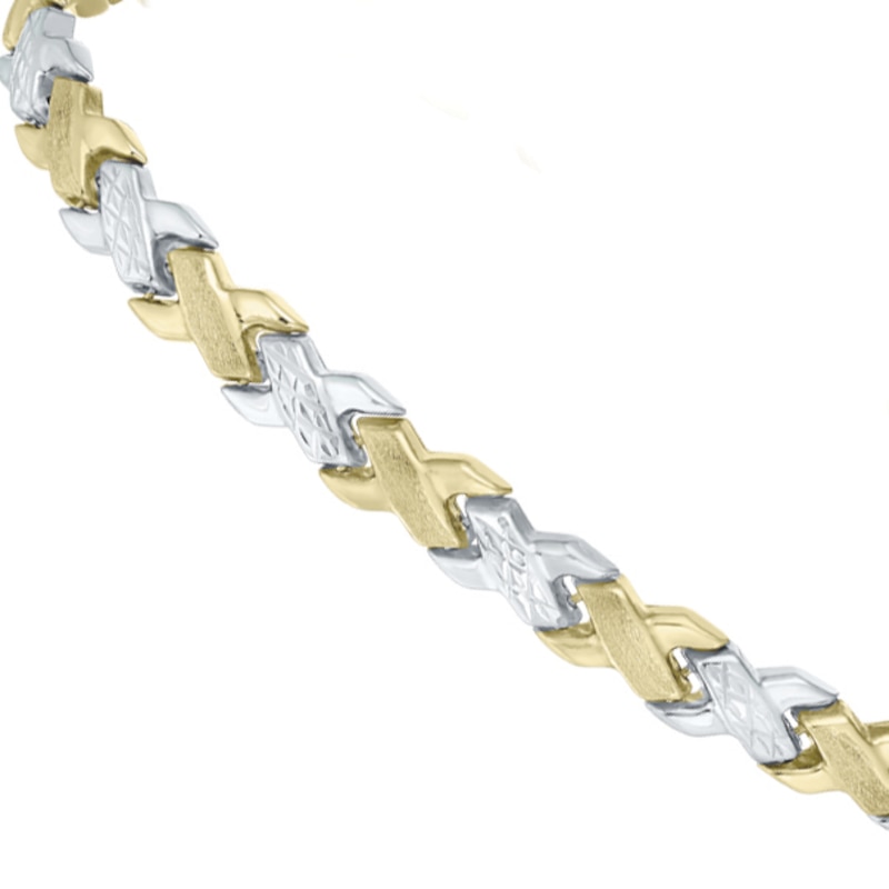 Main Image 1 of 9ct Two-Tone Gold Matt & Polished Bracelet