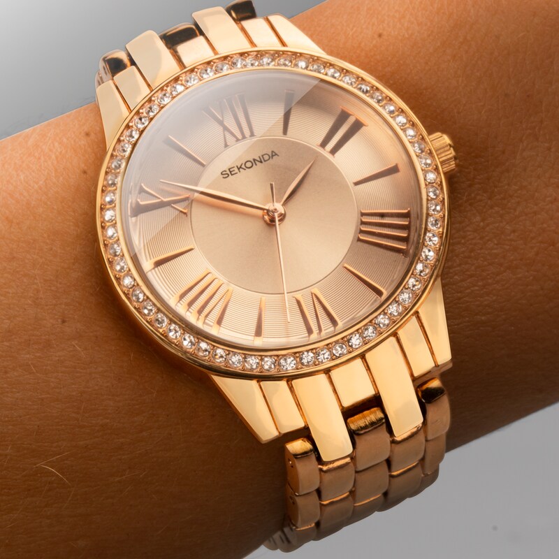 Main Image 8 of Sekonda Charlotte Ladies' Rose Gold Plated Bracelet Watch
