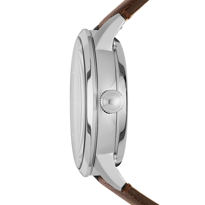 Main Image 2 of Fossil Men's Blue Open Heart Dial Brown Leather Strap Watch