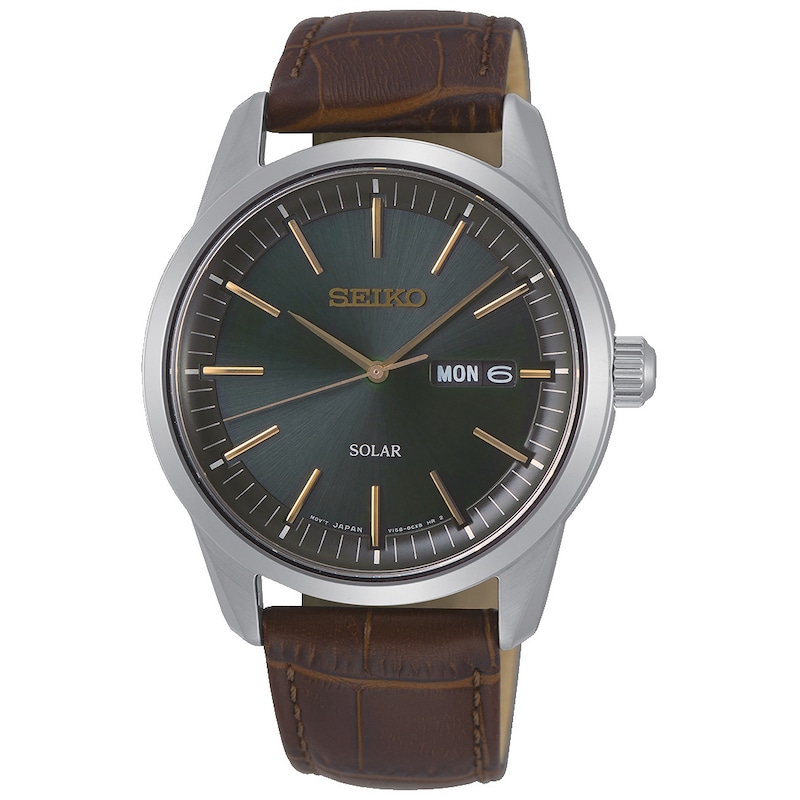 Main Image 1 of Seiko Solar Men's Brown Leather Strap Watch