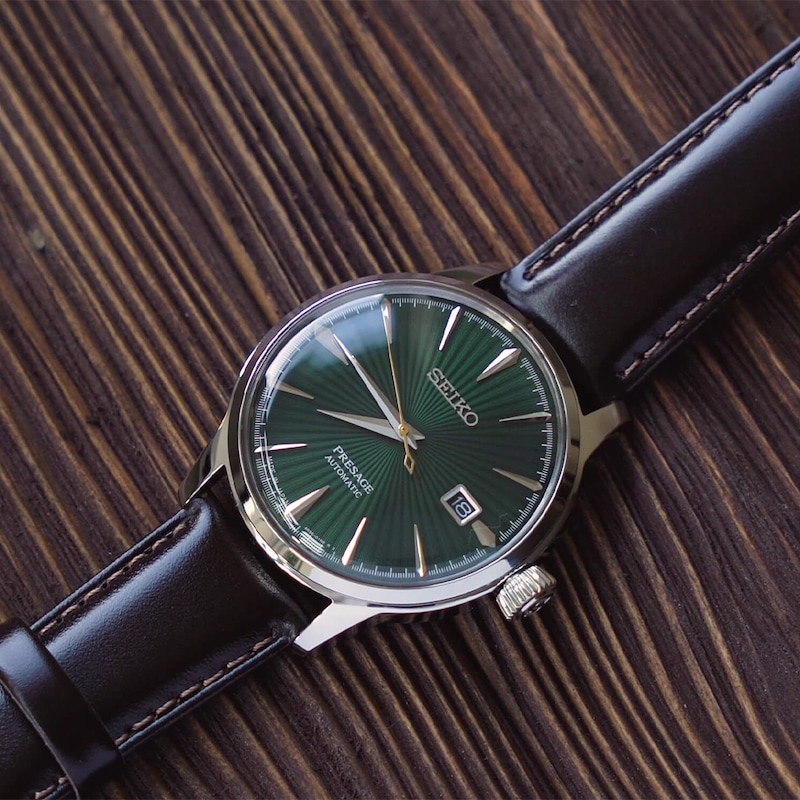 Main Image 2 of Seiko Presage Men's Dark Brown Leather Strap Watch