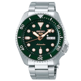 Seiko 5 Sports Men's Green Dial Stainless Steel Bracelet Watch