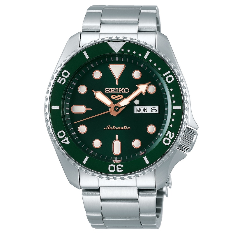 Seiko 5 Sports Men's Green Dial Stainless Steel Bracelet Watch