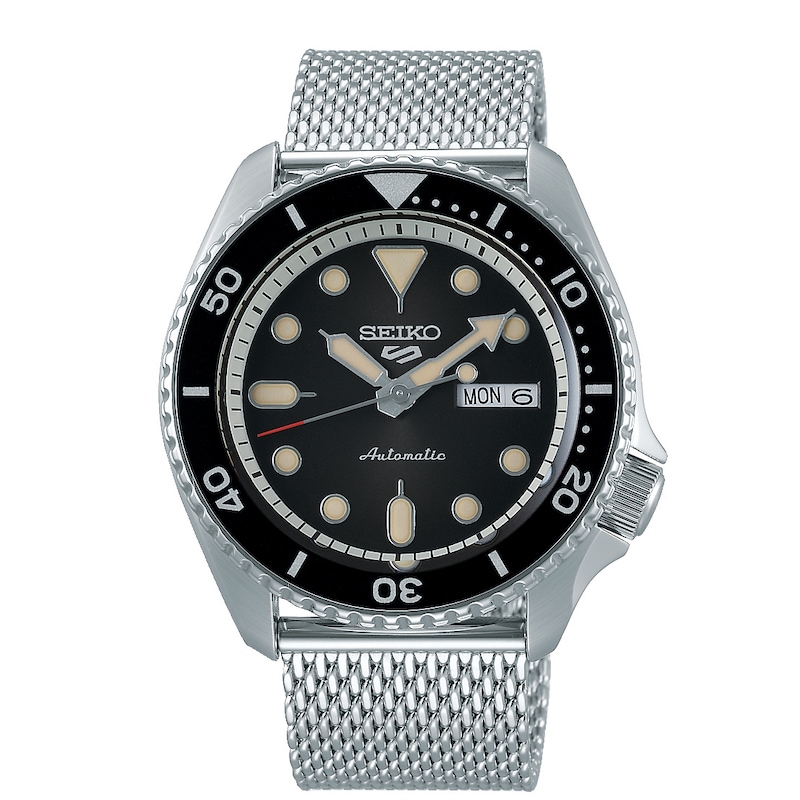 Seiko 5 Sports Men's Stainless Steel Mesh Bracelet Watch