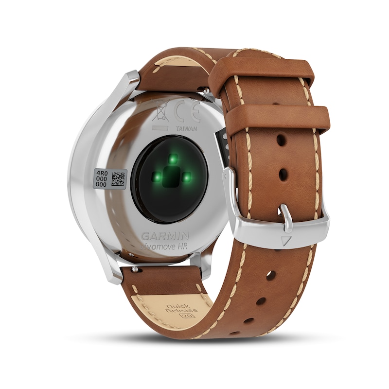 Main Image 4 of Garmin Vivomove HR Tan Leather Strap Hybrid Smartwatch