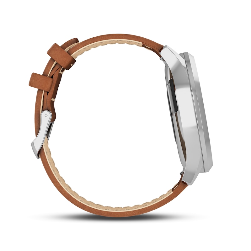 Main Image 6 of Garmin Vivomove HR Tan Leather Strap Hybrid Smartwatch
