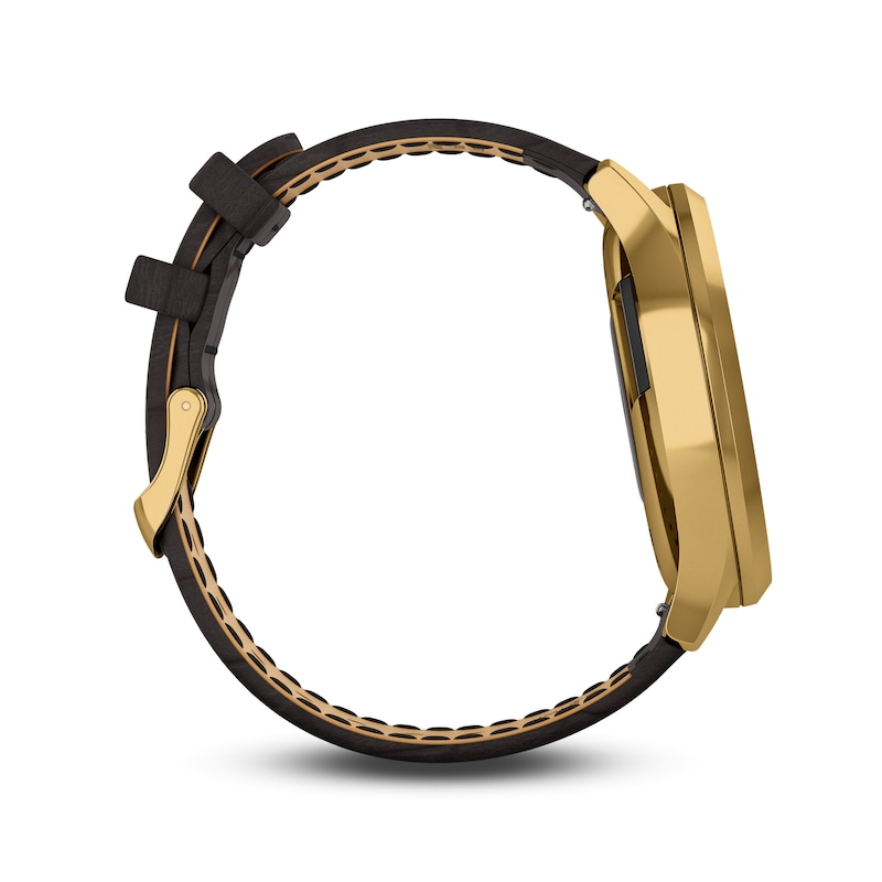 Main Image 5 of Garmin Vivomove HR Black Leather Strap Hybrid Smartwatch